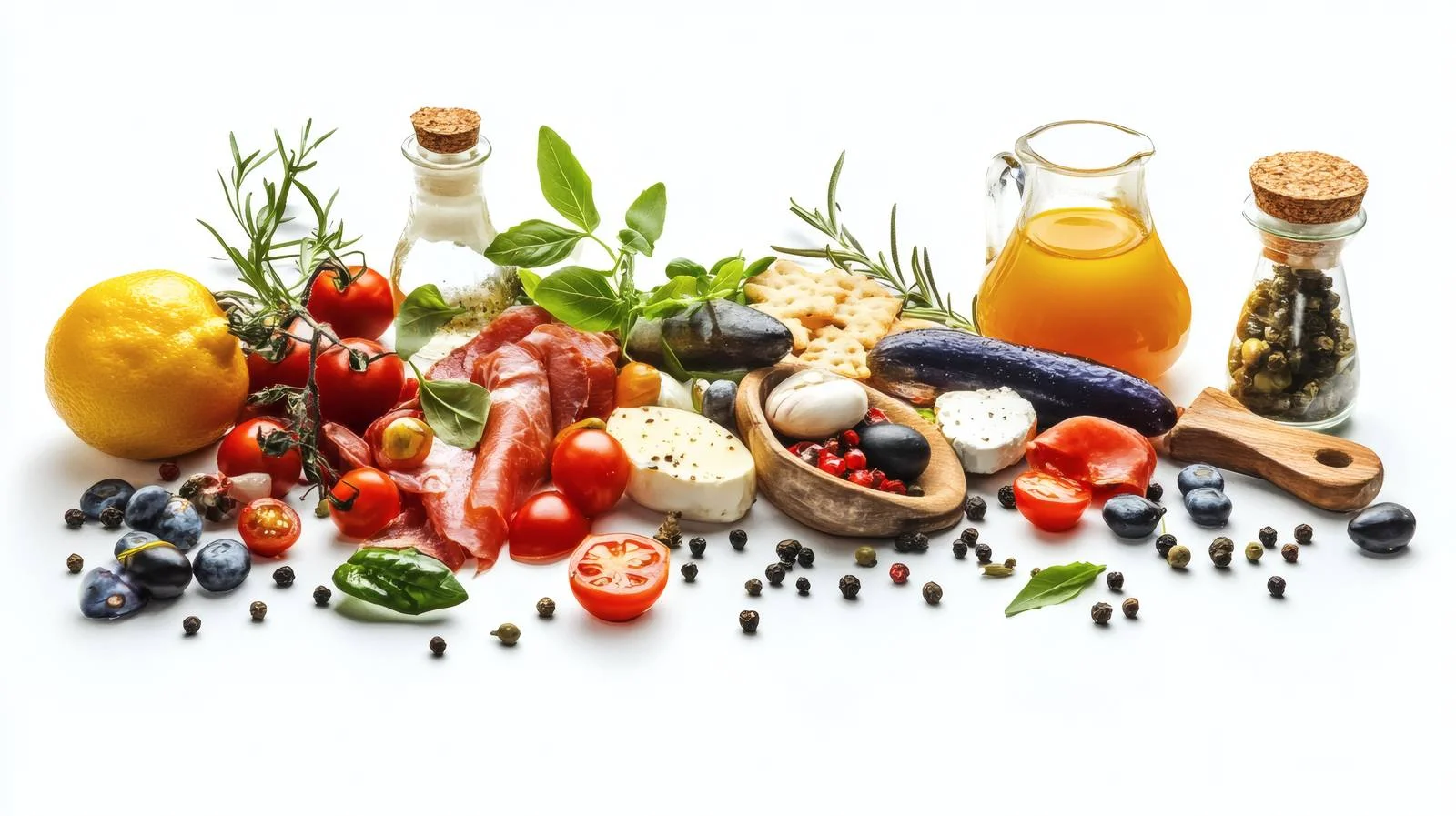 Exquisite Mediterranean Cuisine on White Background — free download from Dotvec