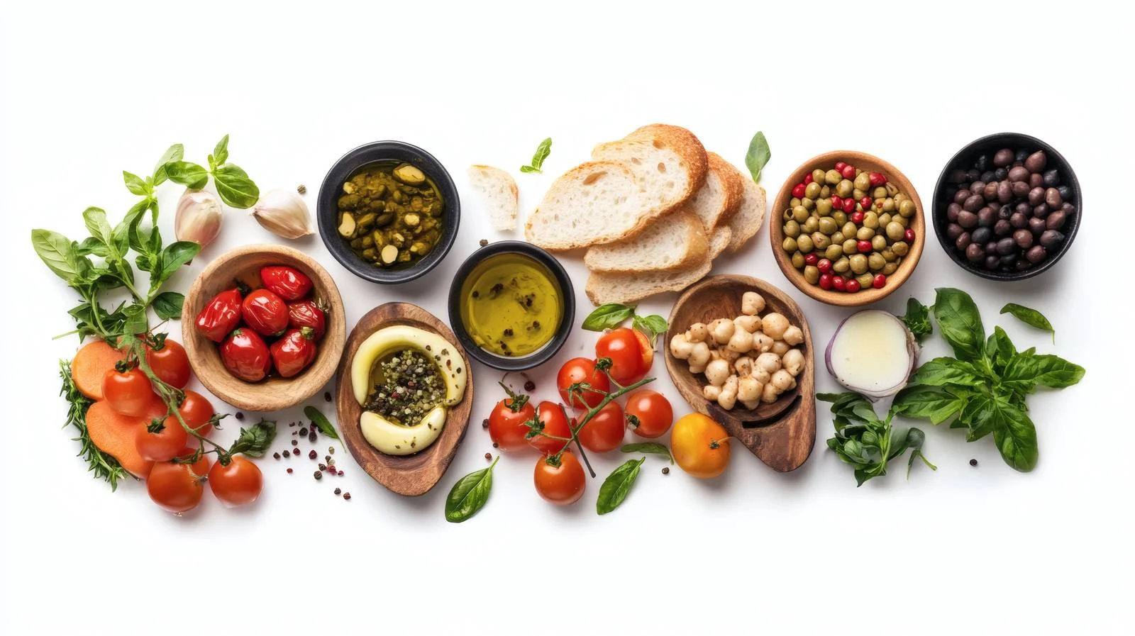 Exquisite Mediterranean Cuisine on White Background — free download from Dotvec