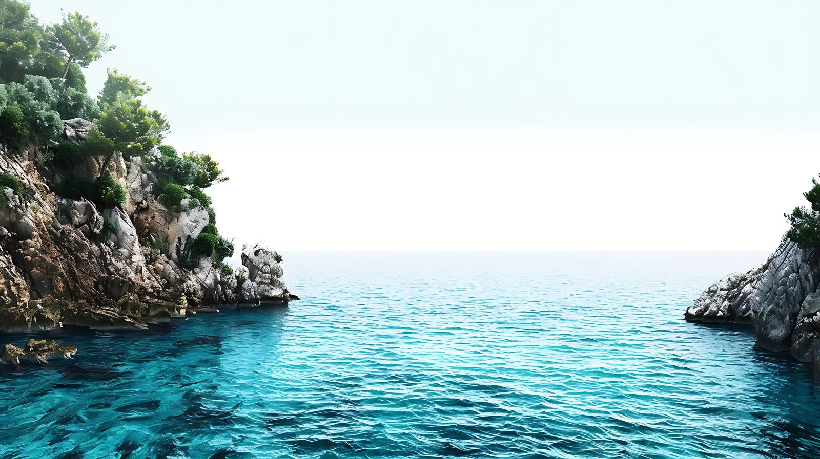 Tranquil Mediterranean Sea Scene on White — free download from Dotvec