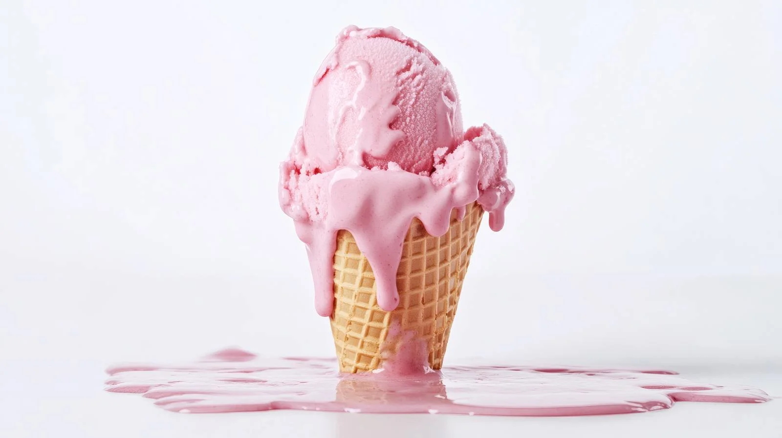 Soft Pink Ice Cream Cone on White — free download from Dotvec