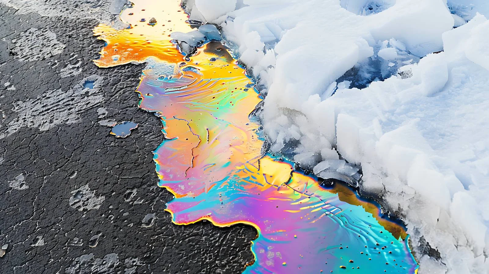 Rainbow Stains on Melting Snow — free download from Dotvec