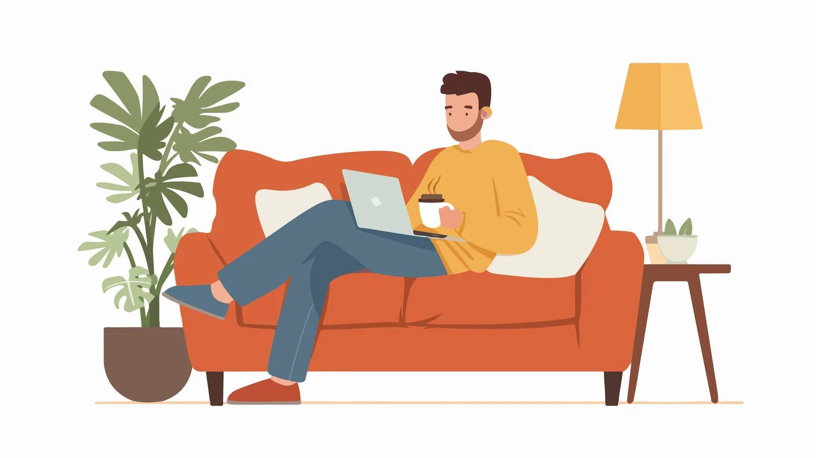 Professional Work Setup with Coffee — free download from Dotvec