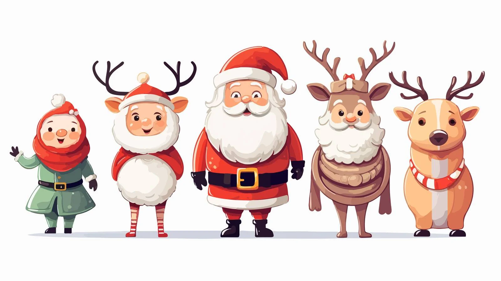 Festive Holiday Characters Gathering Together — free download from Dotvec
