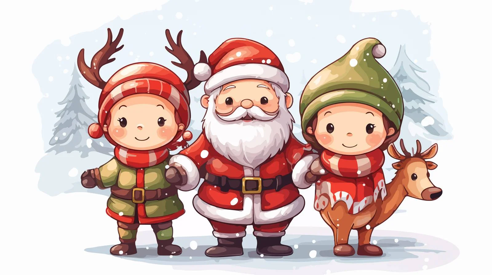 Christmas Characters Celebrating — free download from Dotvec