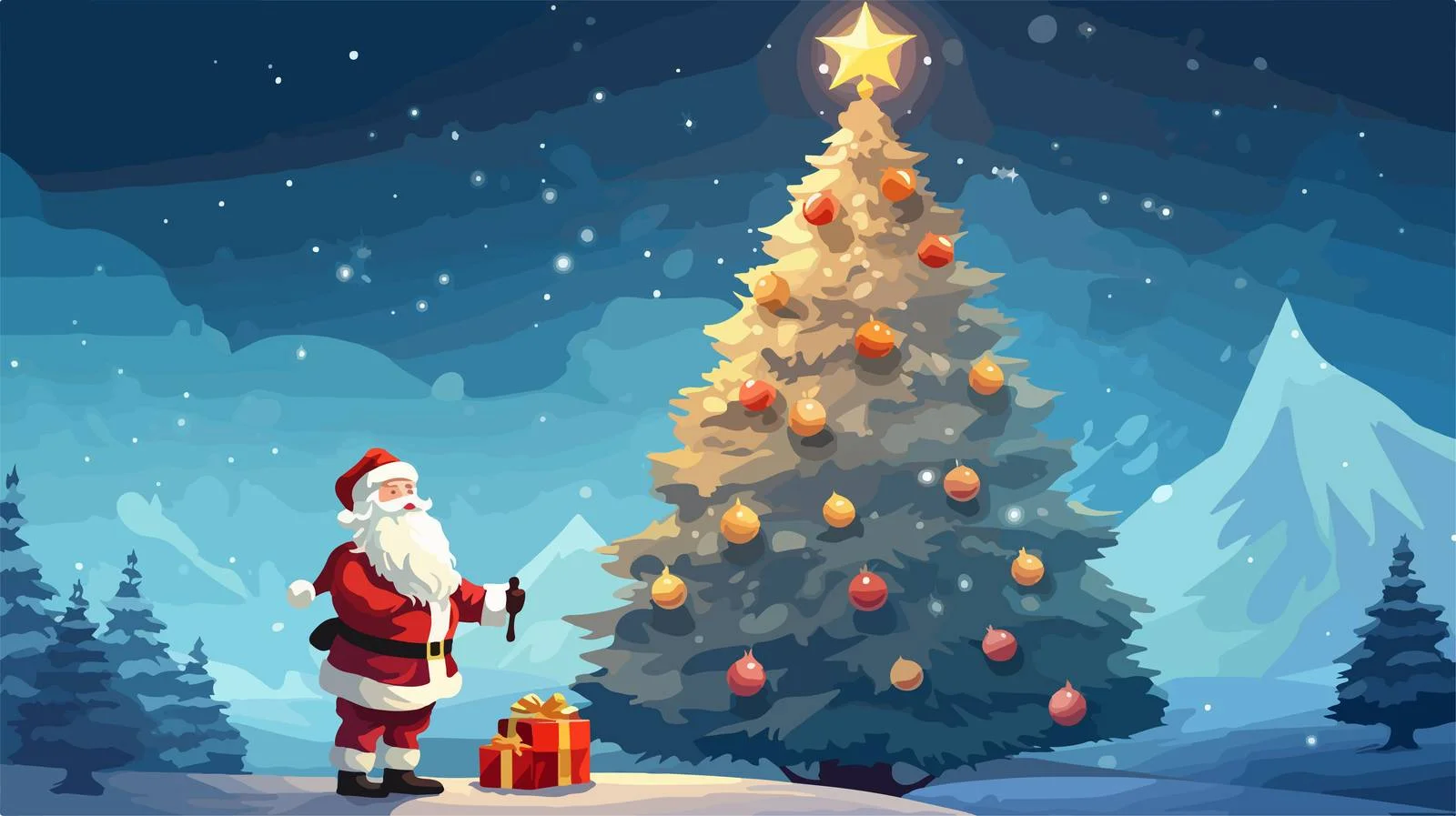 Festive Santa and Reindeer Cosmos Image — free download from Dotvec