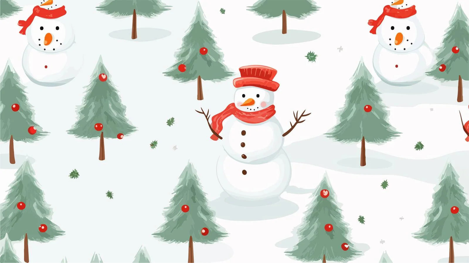Snowman Pattern Vector Illustration — free download from Dotvec