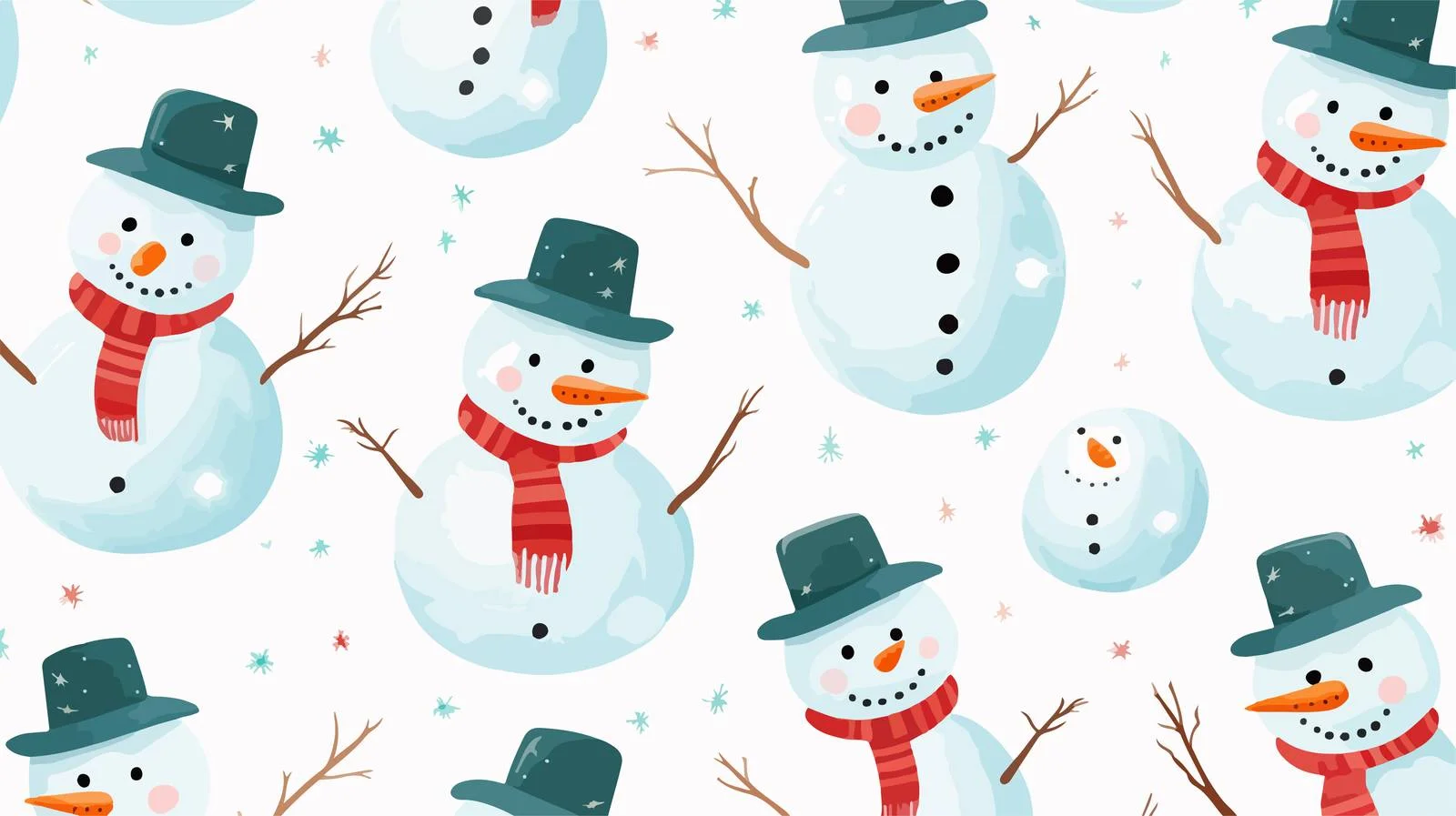 Snowman Seamless Christmas Pattern Vector Illustration — free download from Dotvec
