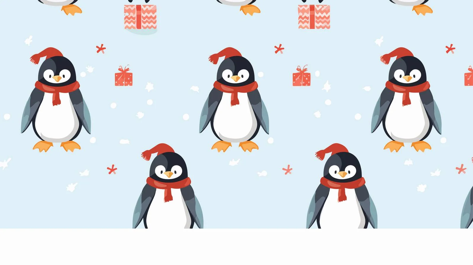 Penguin Pattern for Christmas Decoration — free download from Dotvec