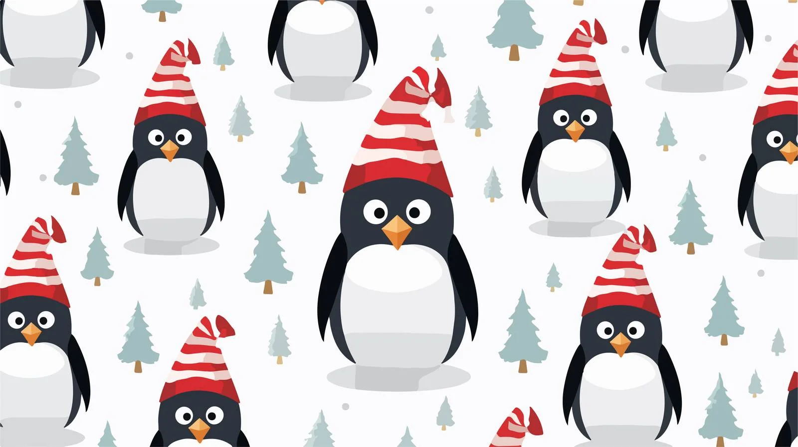 Festive Penguin Seamless Pattern Design — free download from Dotvec