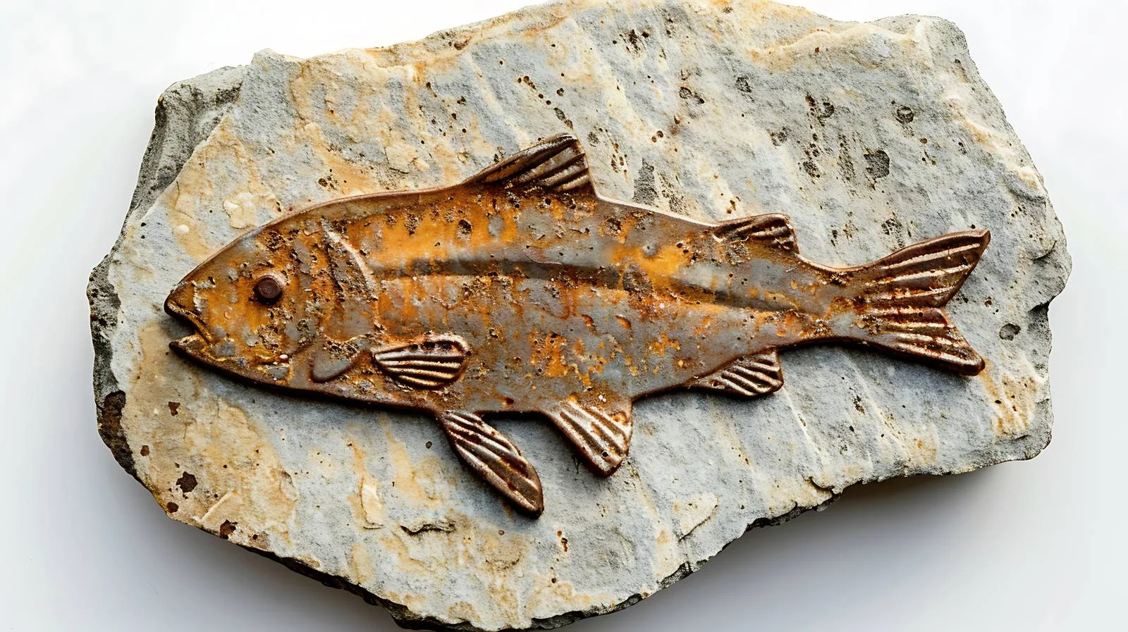 Weathered fish symbol on stone wall — free download from Dotvec