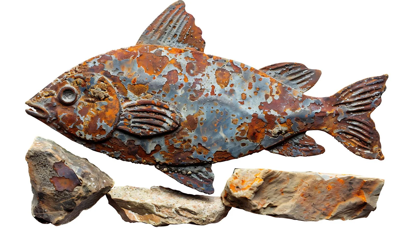 Rustic Fish Symbol on Stone Wall — free download from Dotvec