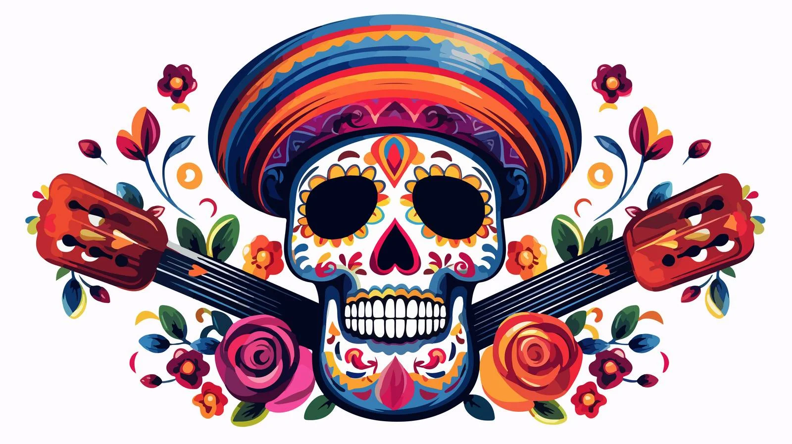 Mexican Skull Maracas Poster — free download from Dotvec