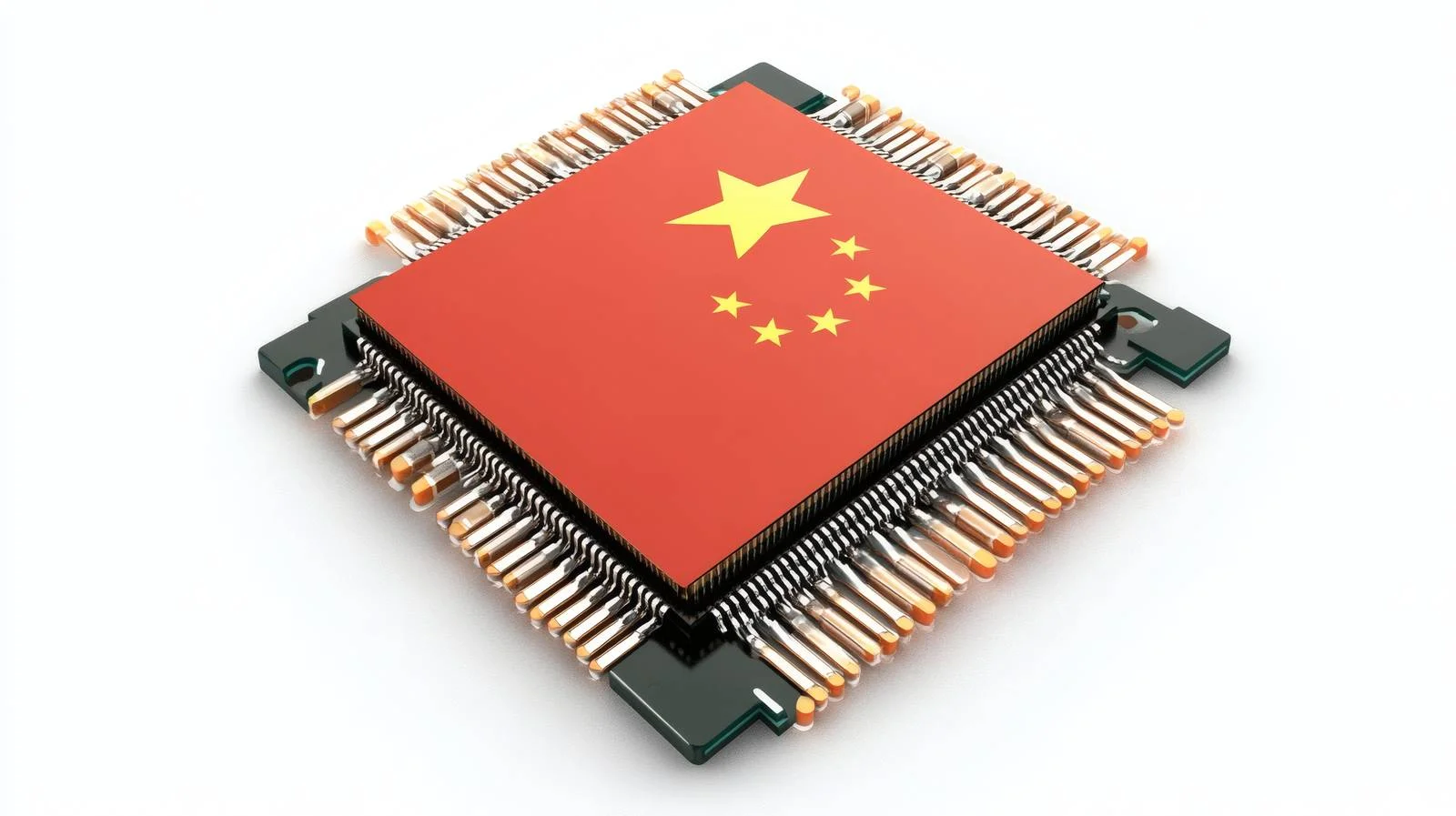 China flag themed microchip on white — free download from Dotvec