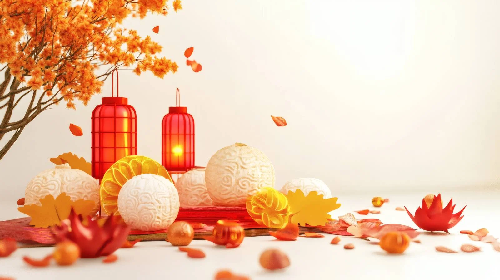 Mid-Autumn Festival Theme on White Background — free download from Dotvec
