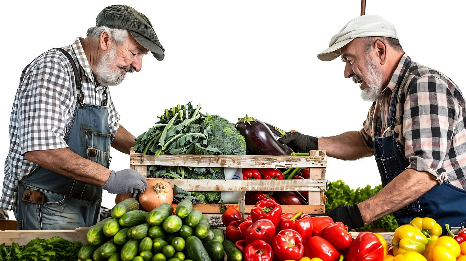 Men Harvesting Vegetables at Supermarket — free download from Dotvec