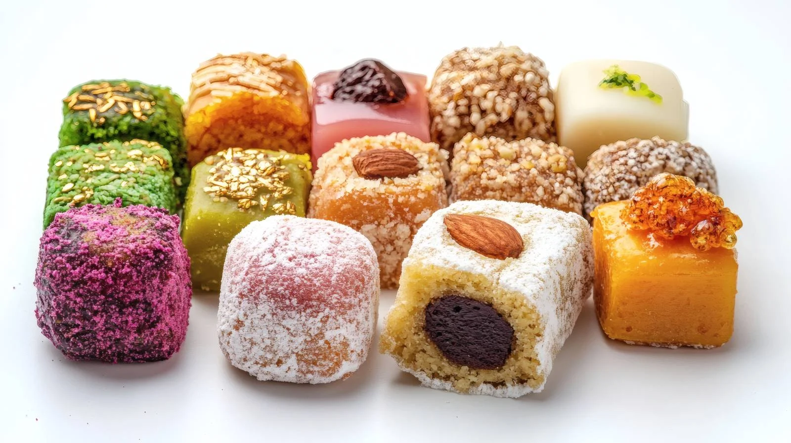 Exquisite Middle Eastern Sweets on White — free download from Dotvec