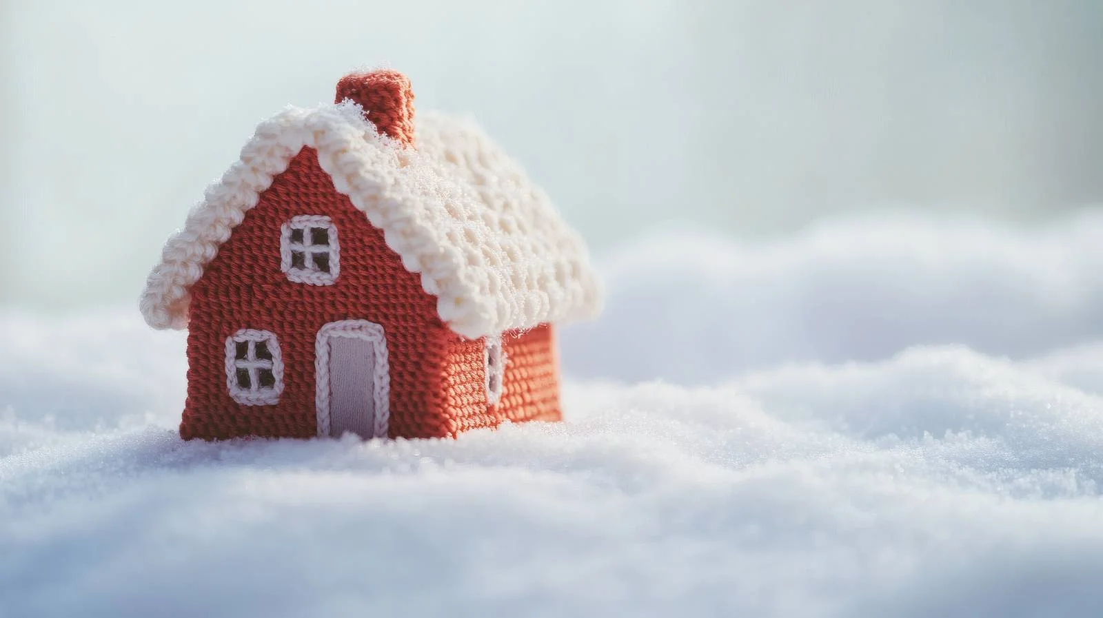 Tiny Knitted House on Snowy Background — free download from Dotvec