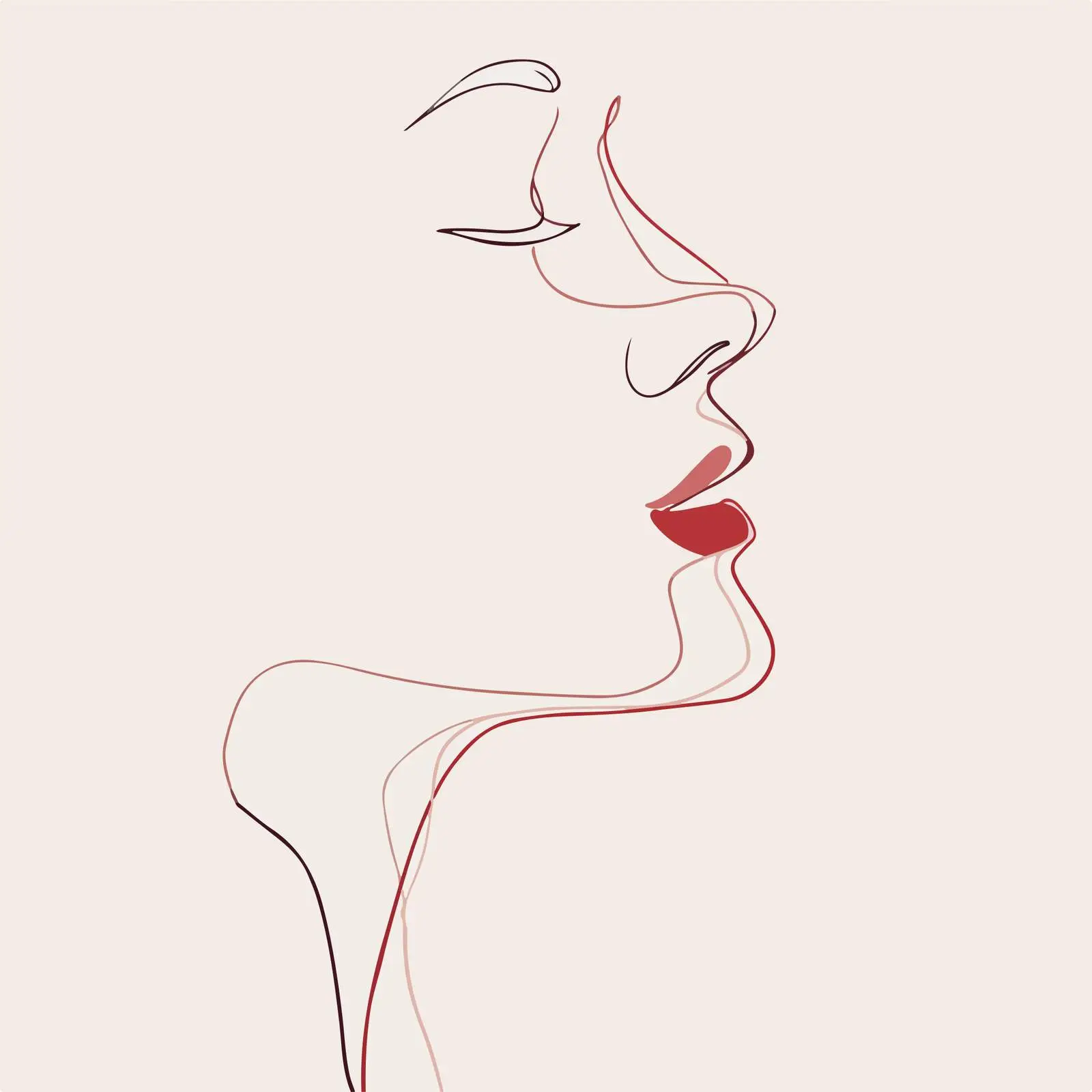 Abstract Human Profile Line Art — free download from Dotvec