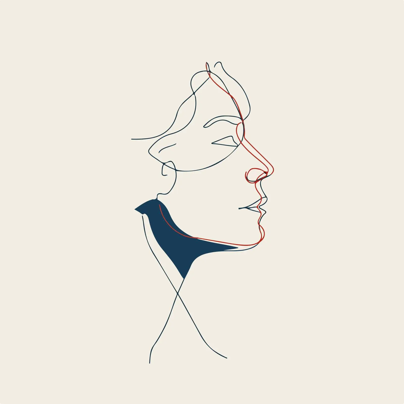 Abstract Human Profile Line Art — free download from Dotvec