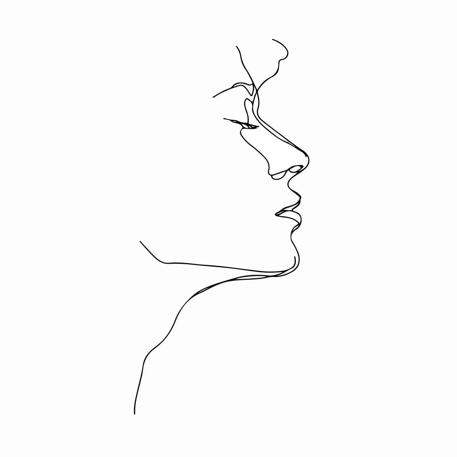 Abstract Human Profile Line Art — free download from Dotvec