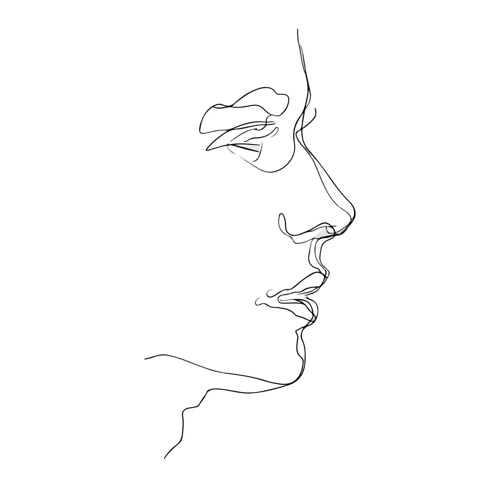 Abstract Human Profile Line Art — free download from Dotvec
