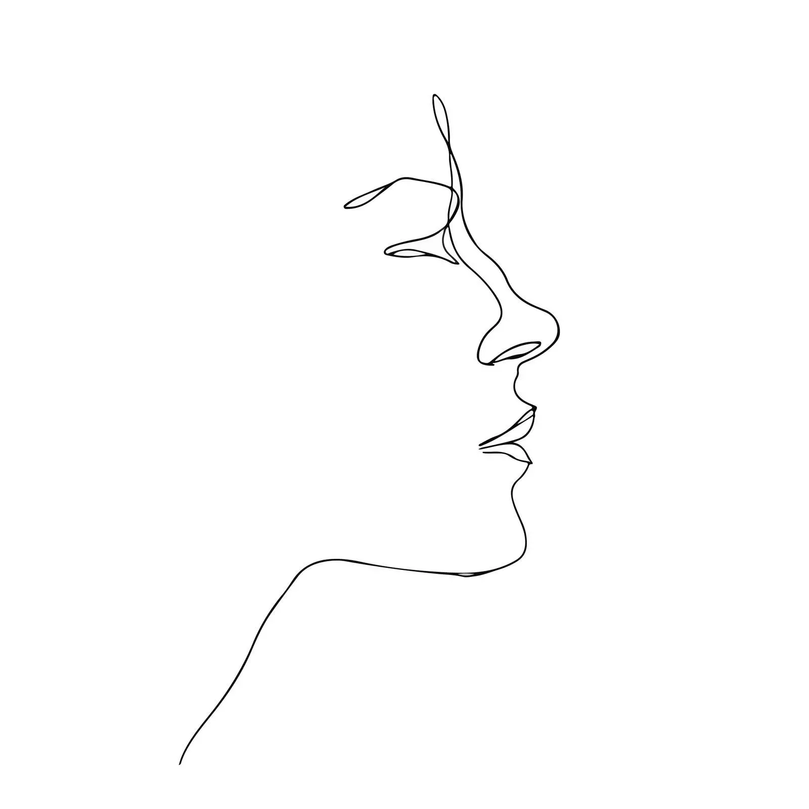 Abstract Human Profile Line Art — free download from Dotvec