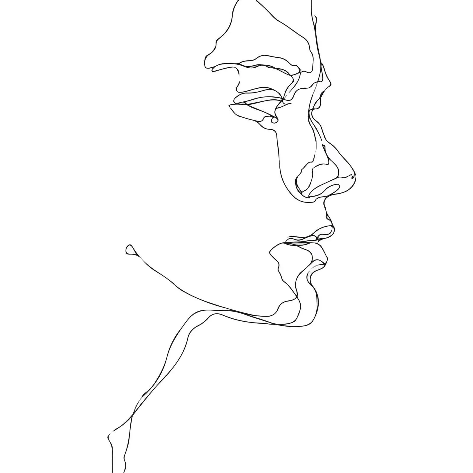 Abstract Human Profile Line Art — free download from Dotvec
