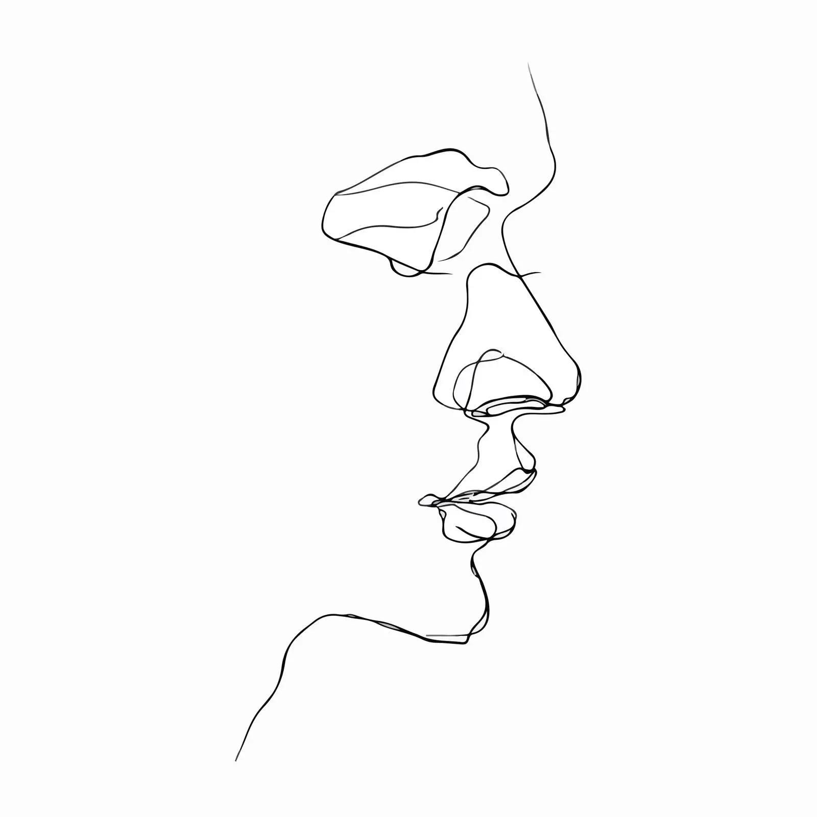 Abstract Human Profile Line Art — free download from Dotvec