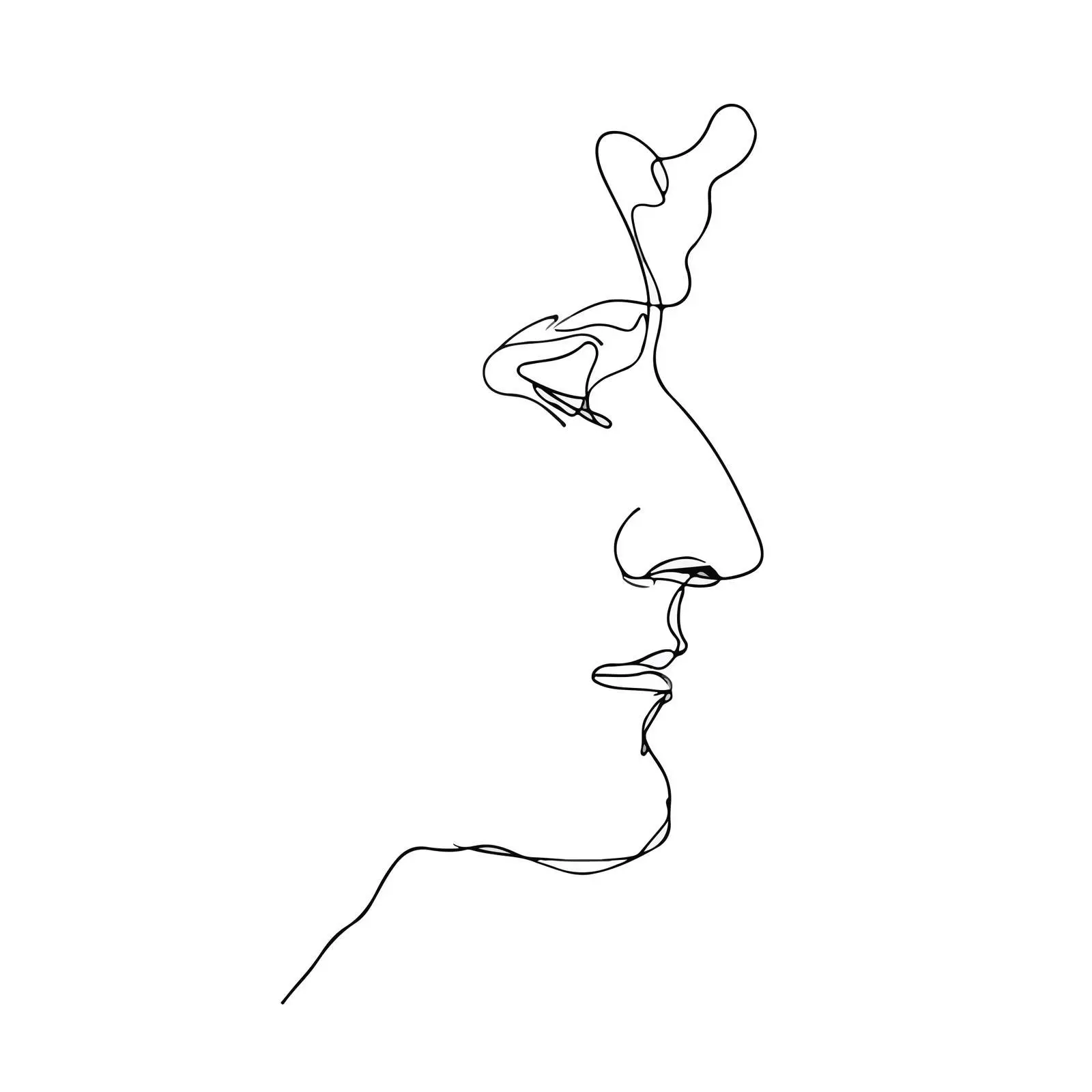 Abstract Human Profile Line Art — free download from Dotvec