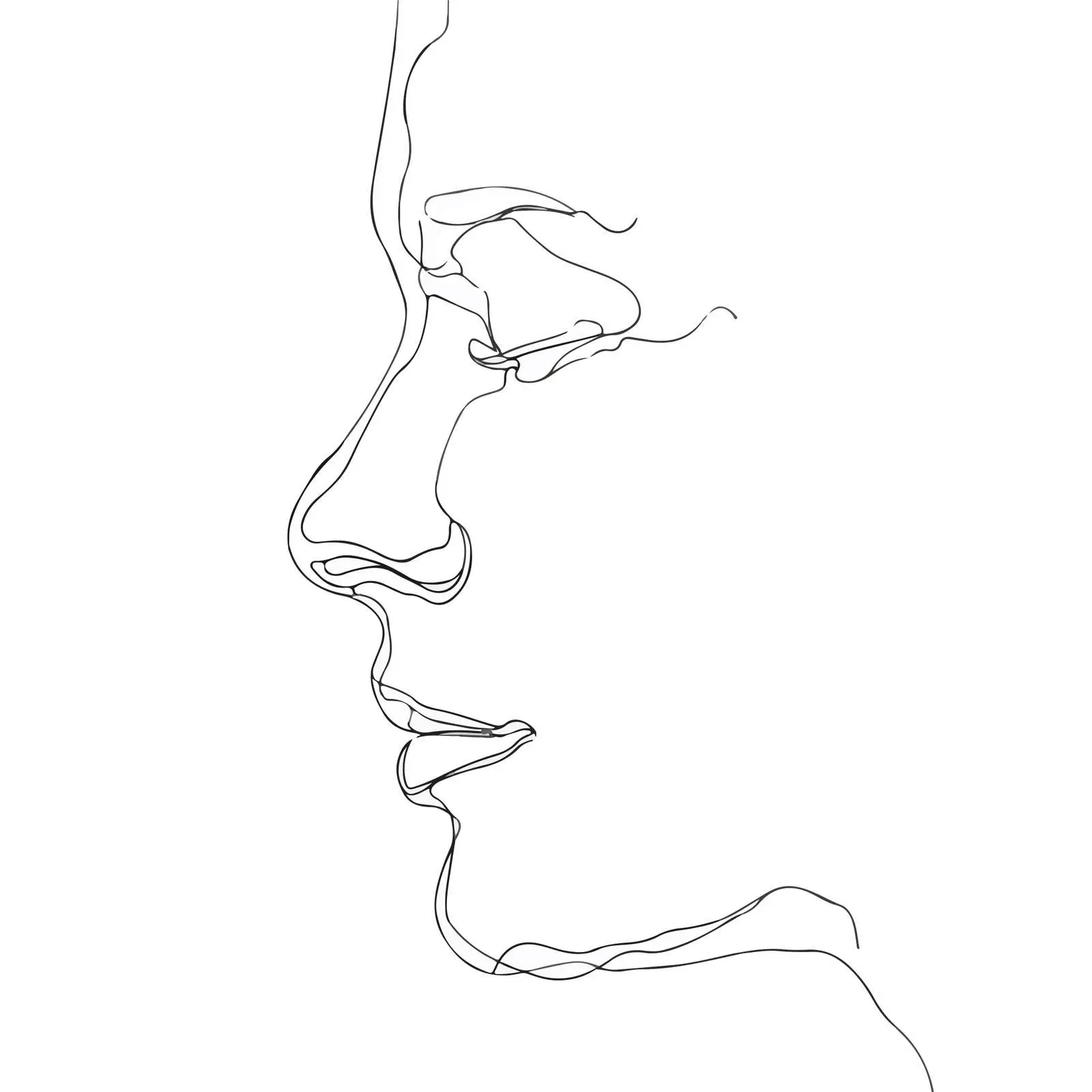 Abstract Human Profile Line Art — free download from Dotvec