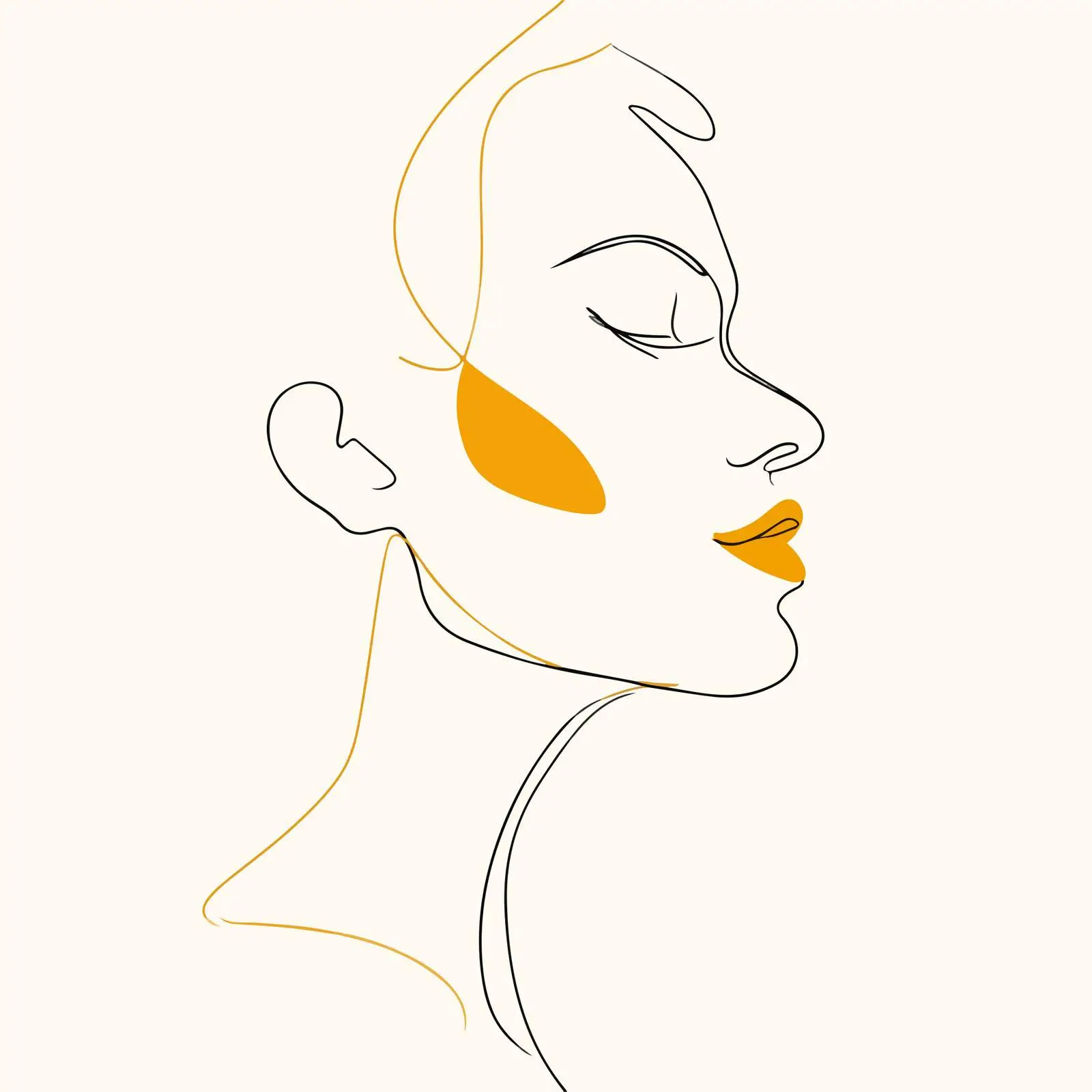 Abstract Human Profile Line Art — free download from Dotvec