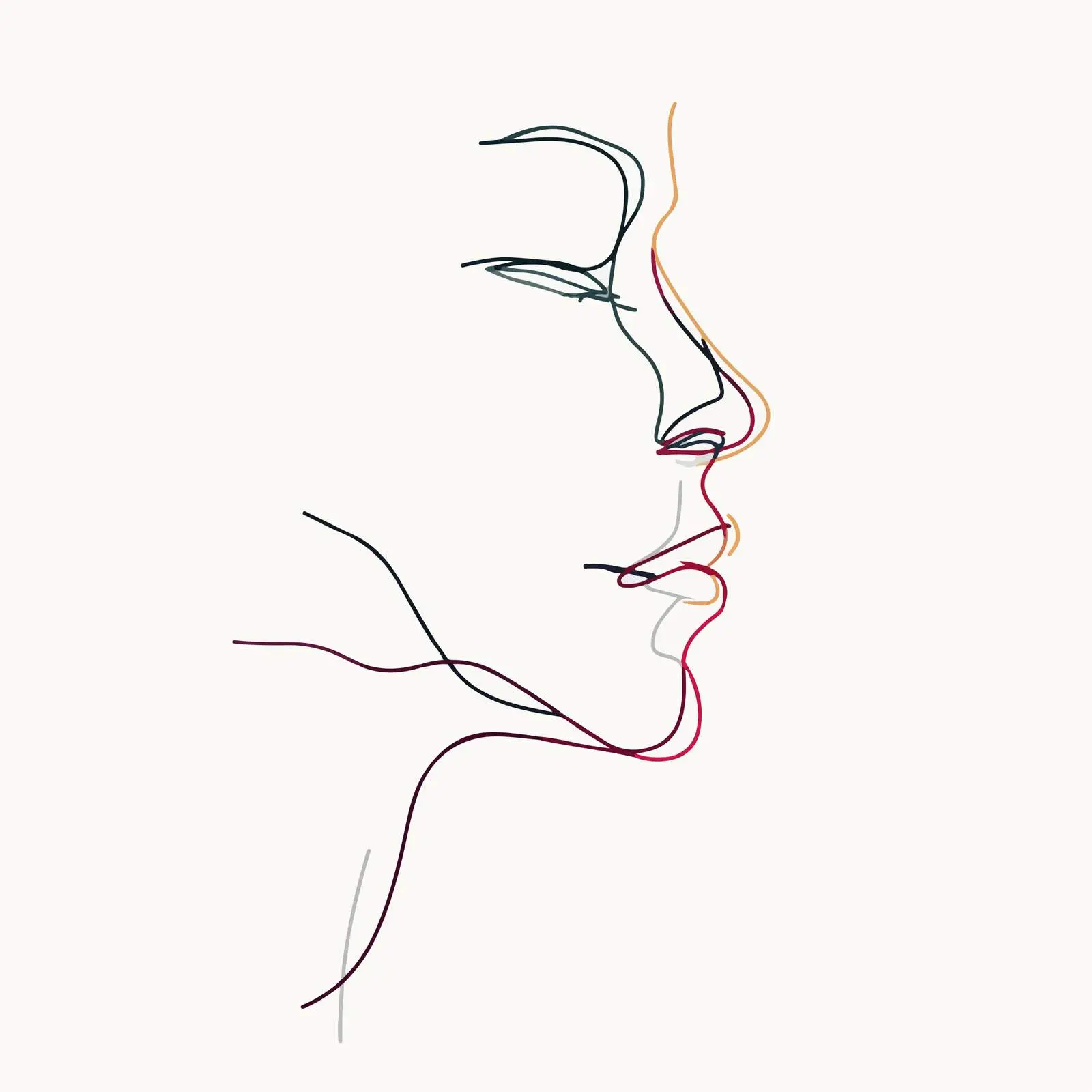 Abstract Human Profile Line Art — free download from Dotvec