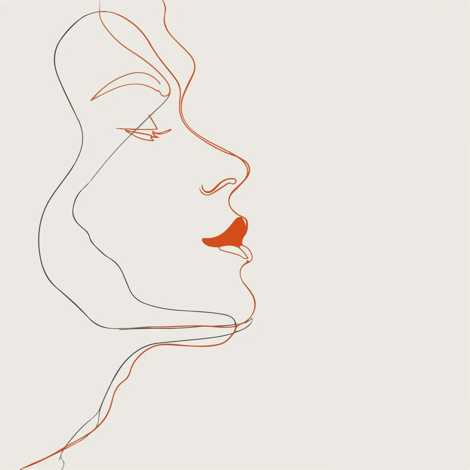 Minimalistic Human Profile Artwork — free download from Dotvec