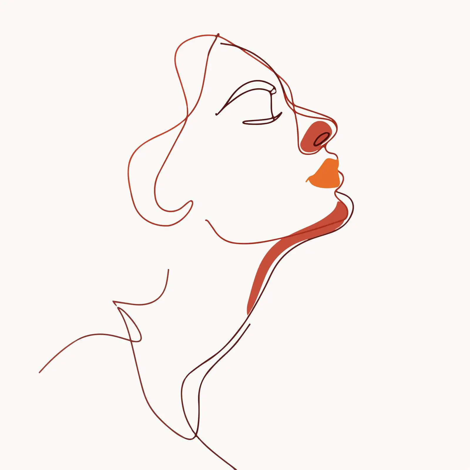 Abstract Human Profile Line Art — free download from Dotvec