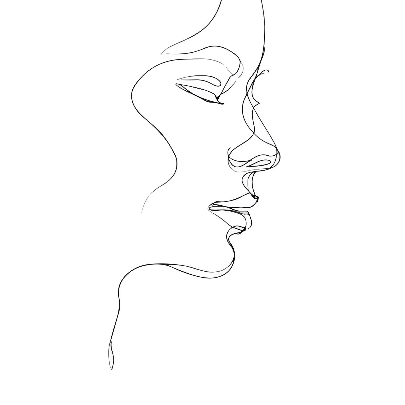 Abstract Human Profile Line Art — free download from Dotvec