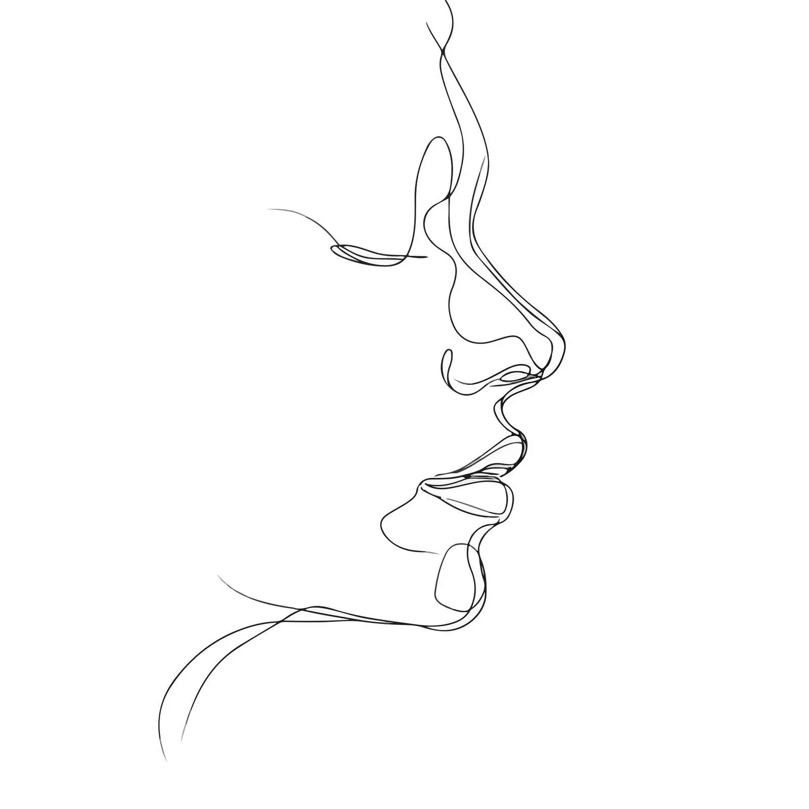 Abstract Human Profile Line Art — free download from Dotvec