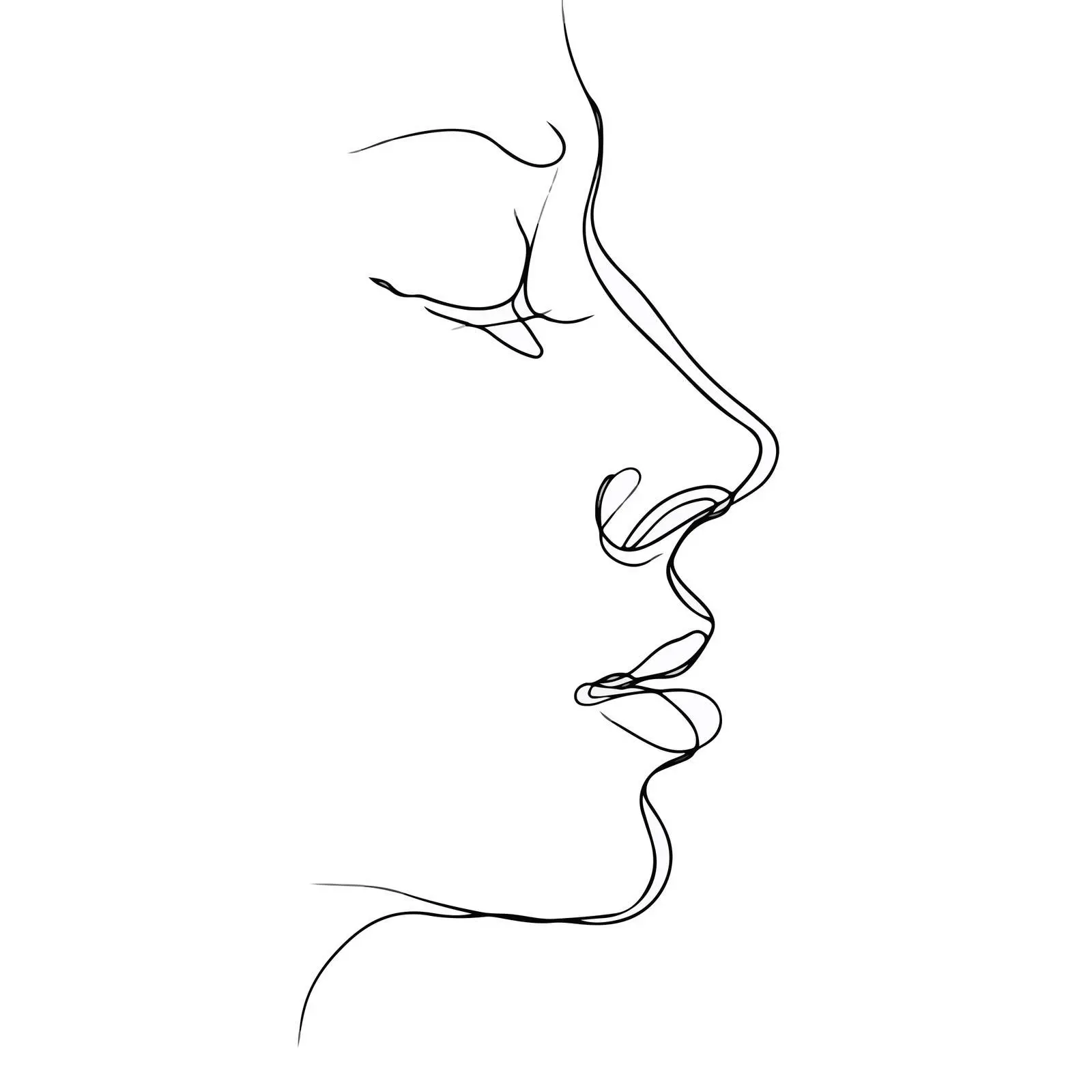 Abstract Human Profile Line Art — free download from Dotvec
