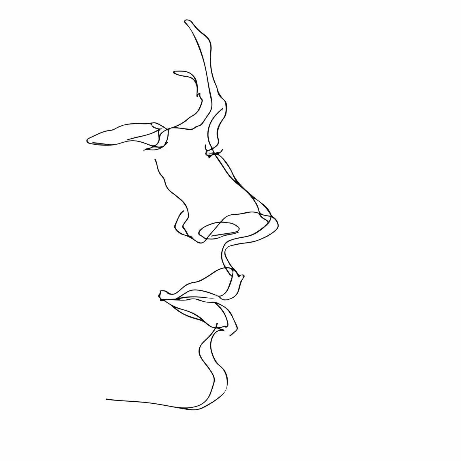 Abstract Human Profile Line Art — free download from Dotvec