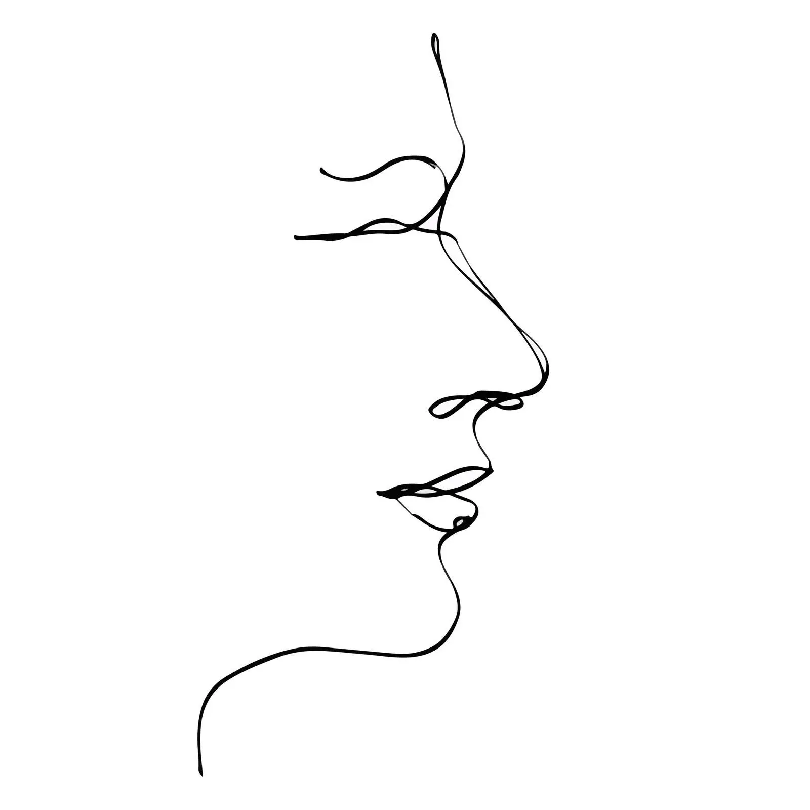 Abstract Human Profile Line Art — free download from Dotvec