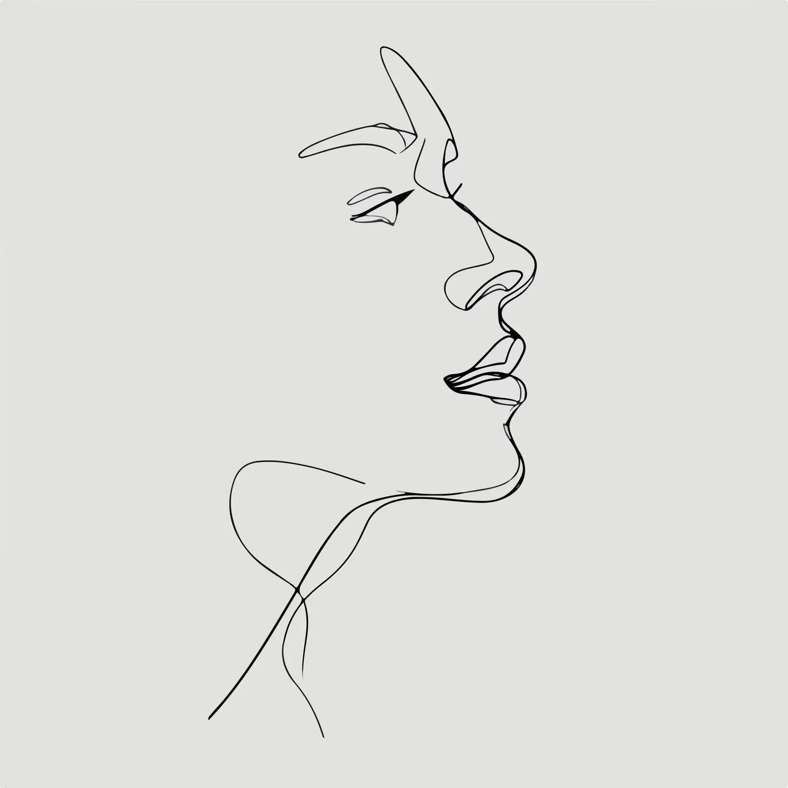 Abstract Human Profile Line Art — free download from Dotvec