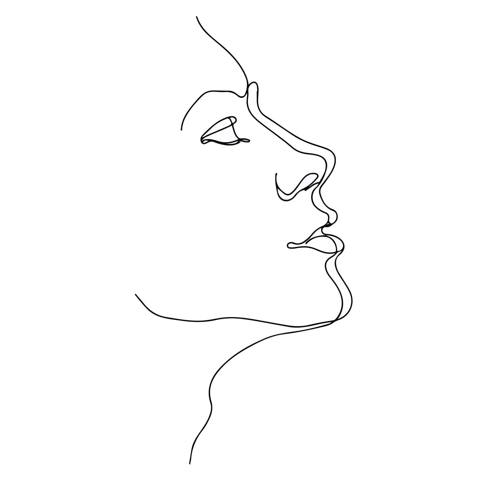 Abstract Human Profile Line Art — free download from Dotvec