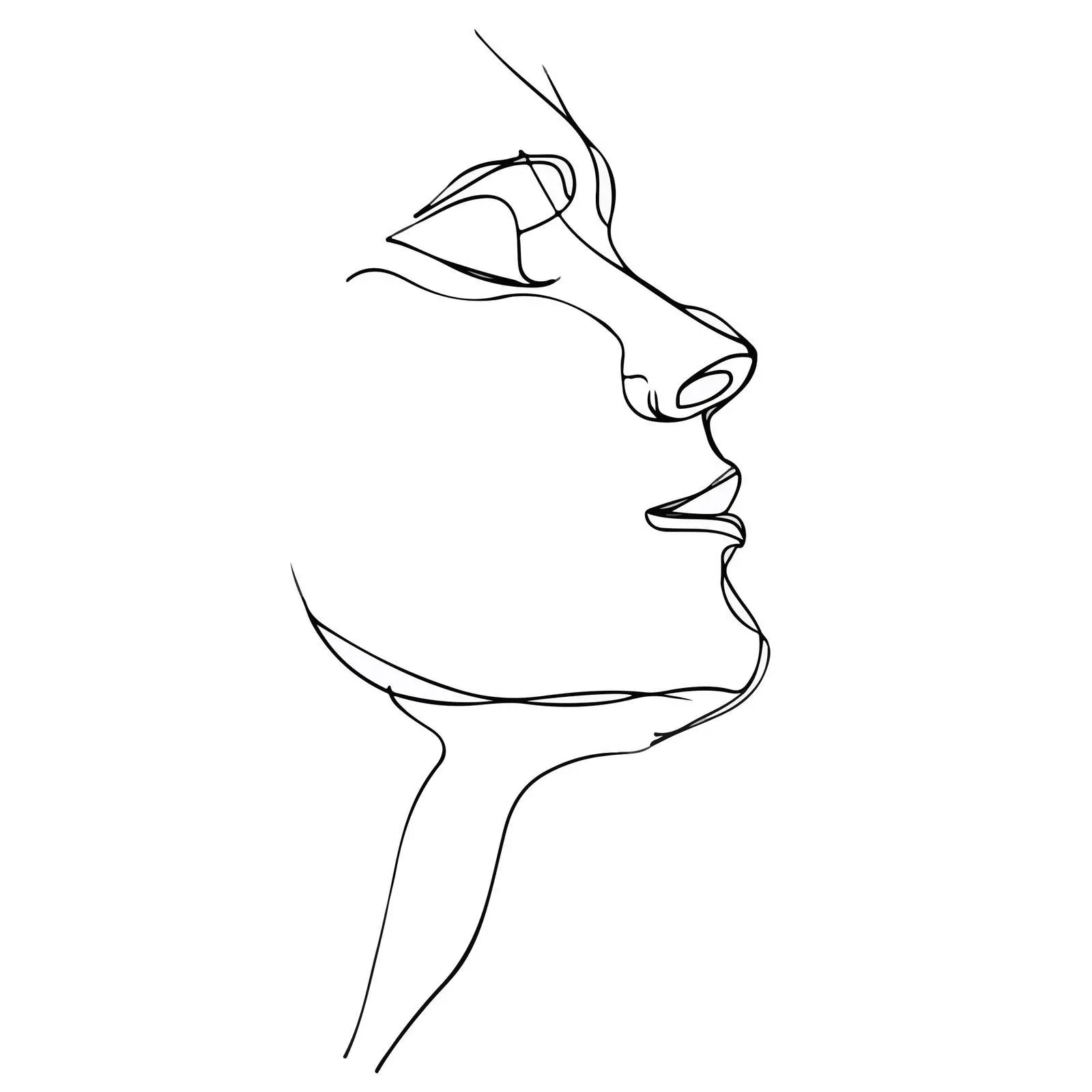 Abstract Human Profile Line Art — free download from Dotvec