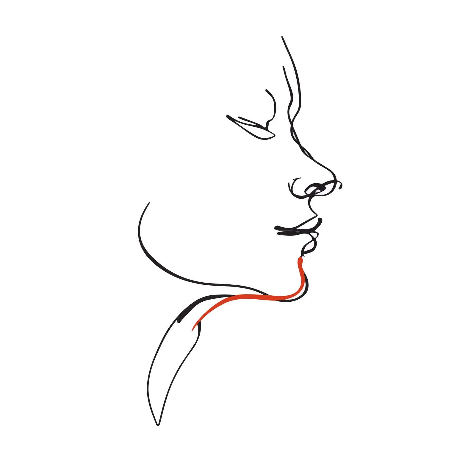 Abstract Human Profile Line Art — free download from Dotvec