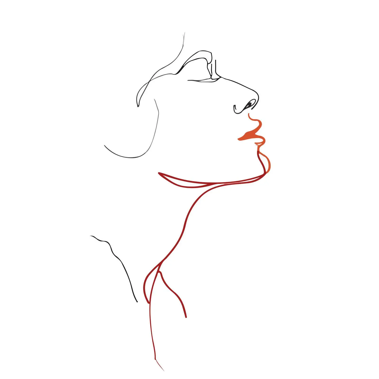 Abstract Human Profile Line Art — free download from Dotvec