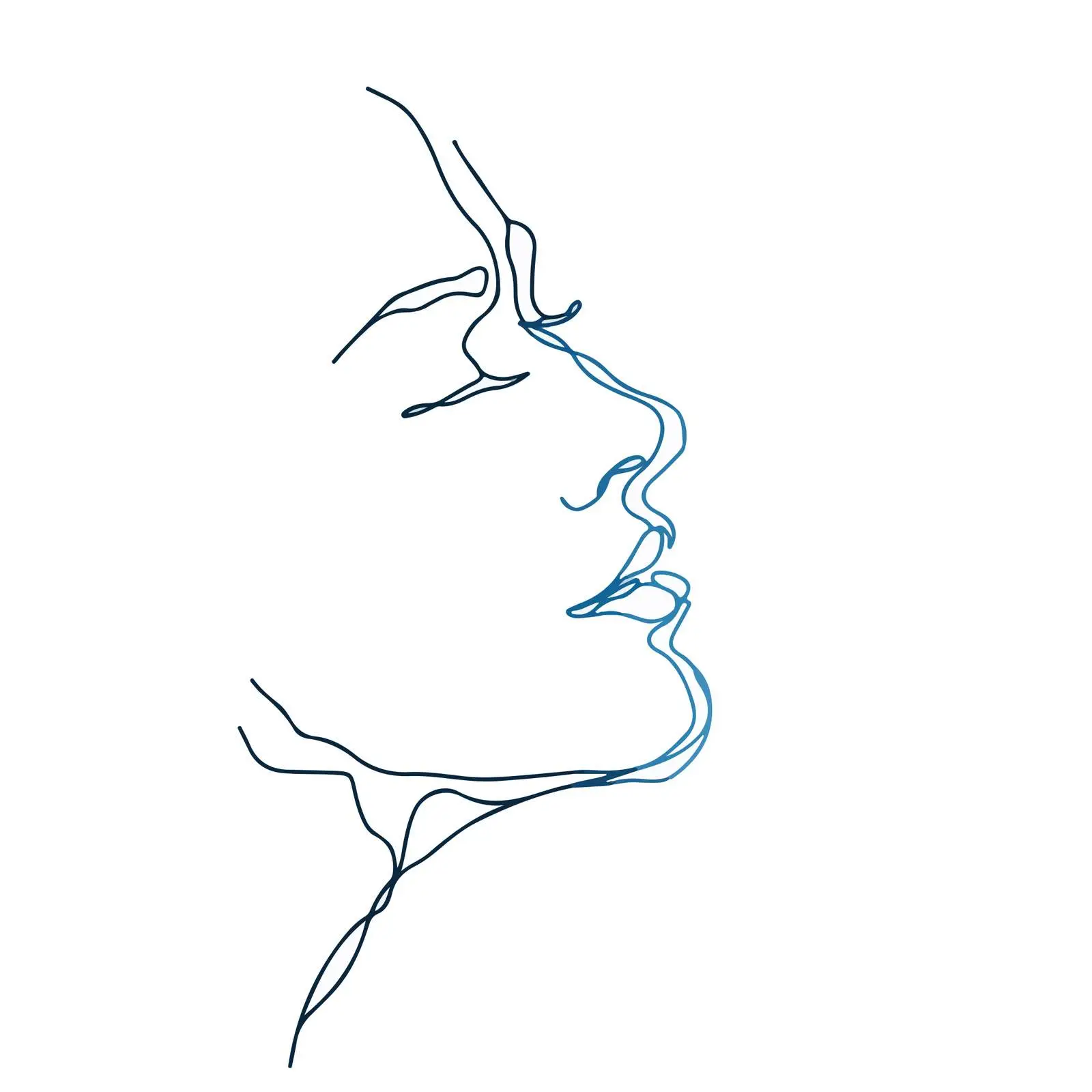 Abstract Human Profile Line Art — free download from Dotvec