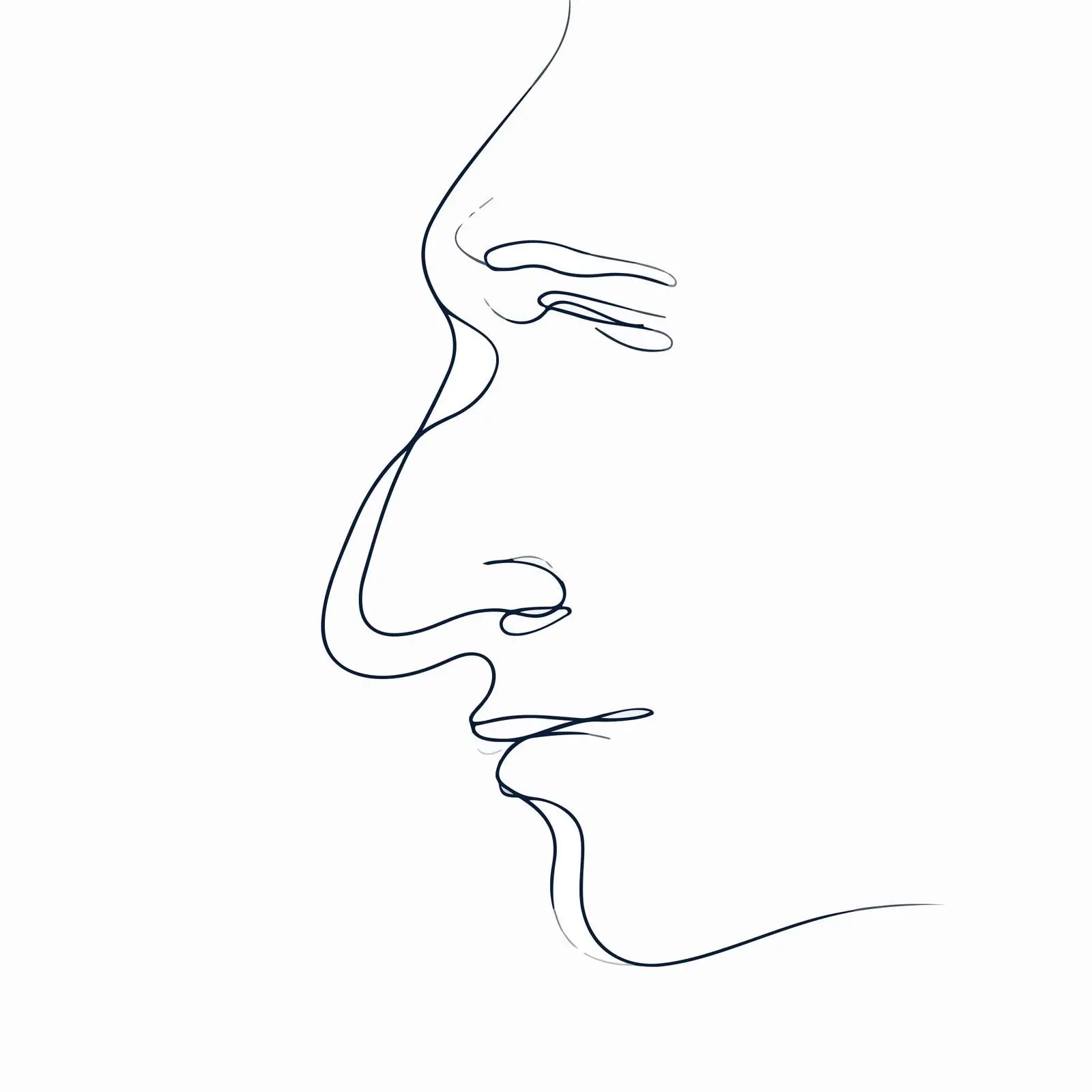 Minimal Human Profile Line Art — free download from Dotvec