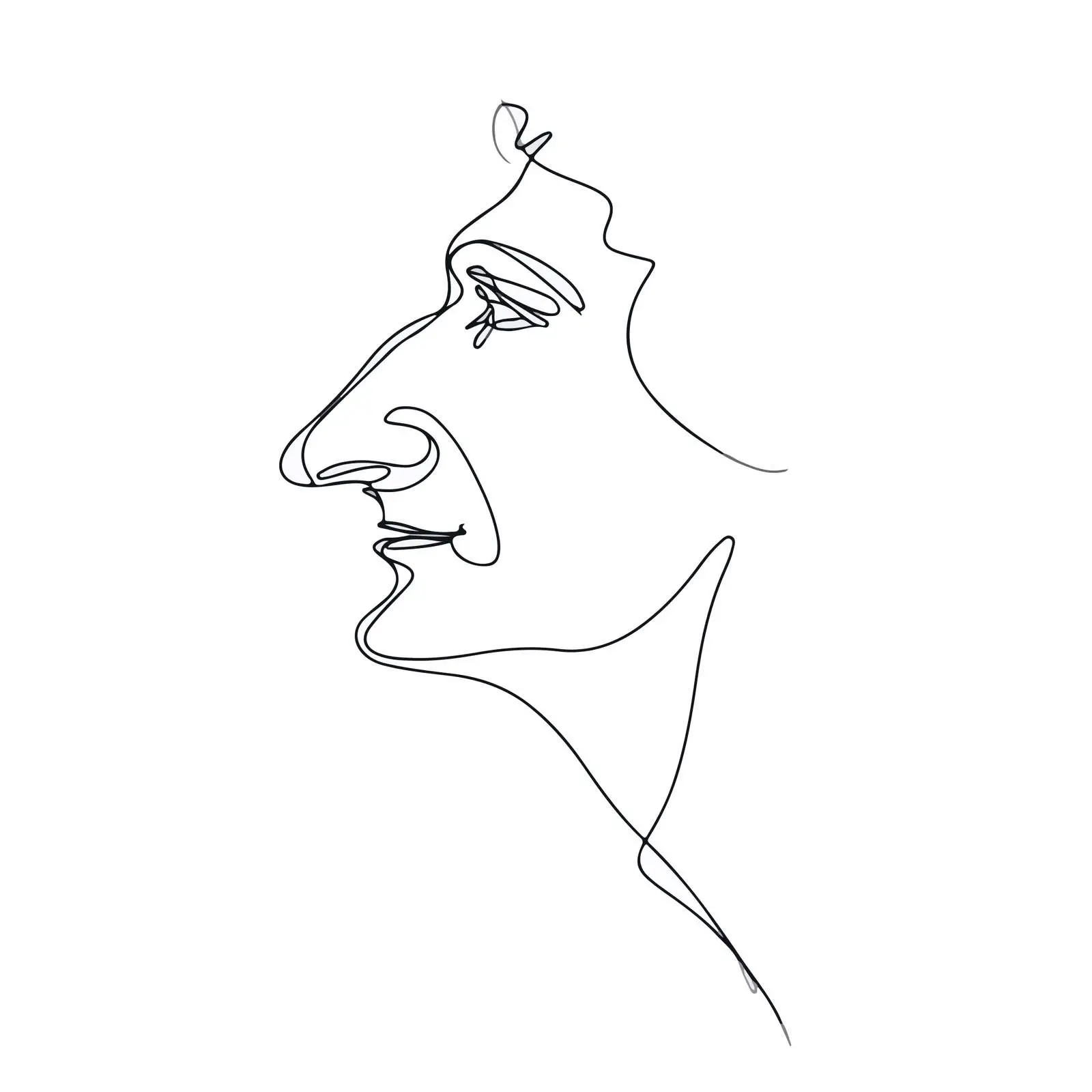Abstract Human Profile Line Art — free download from Dotvec