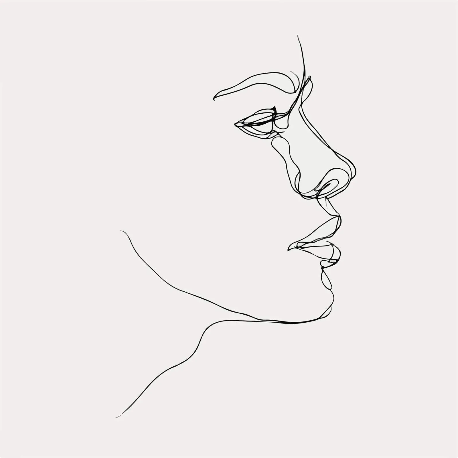 Abstract Human Profile Line Art — free download from Dotvec
