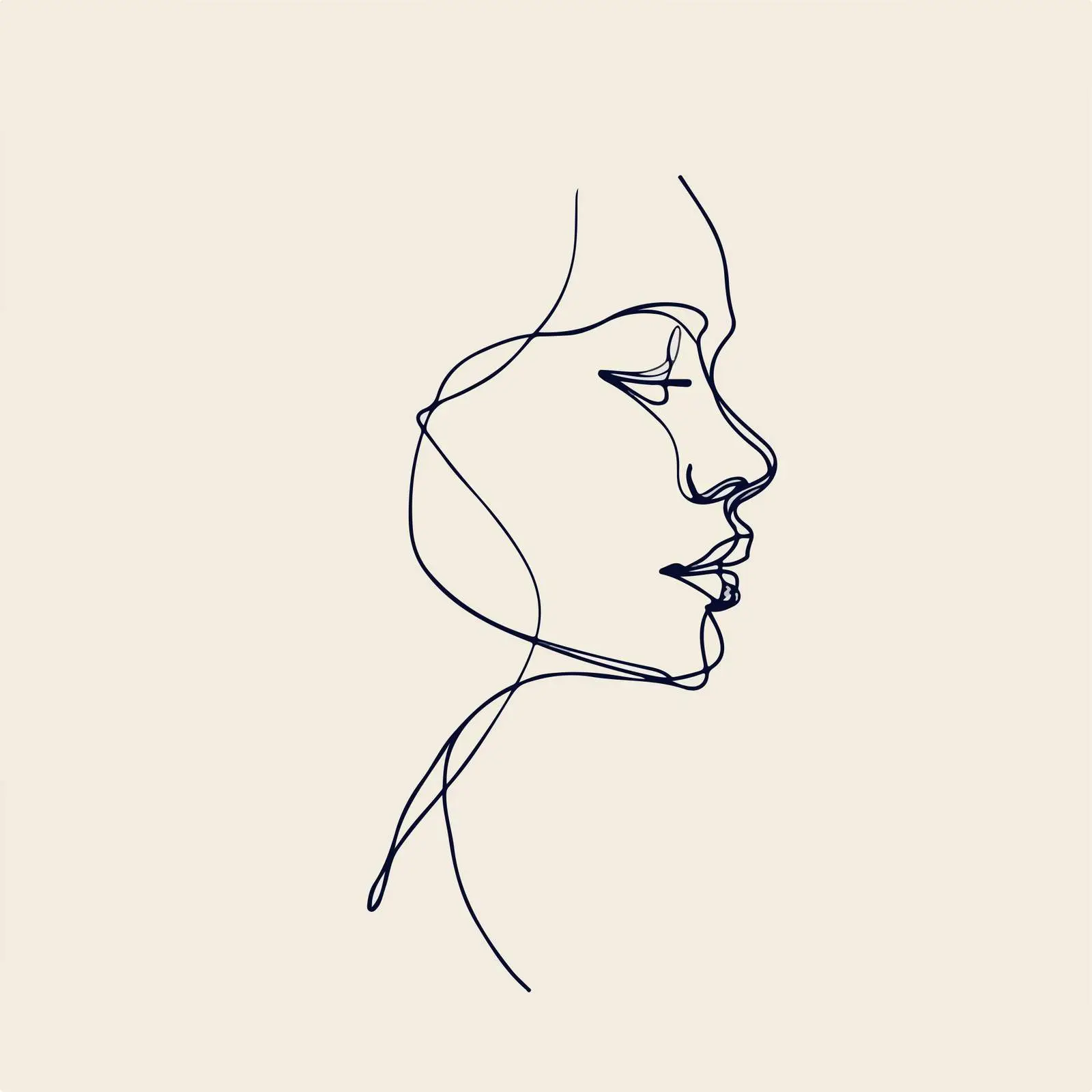 Abstract Human Profile Line Art — free download from Dotvec