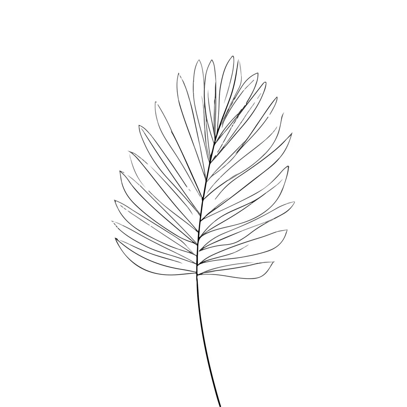 Abstract Palm Leaf Line Art — free download from Dotvec